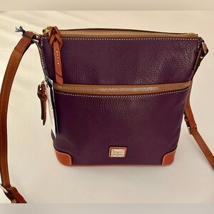 NWT Dooney & Bourke Purple Pebbled Leather Crossbody Bag